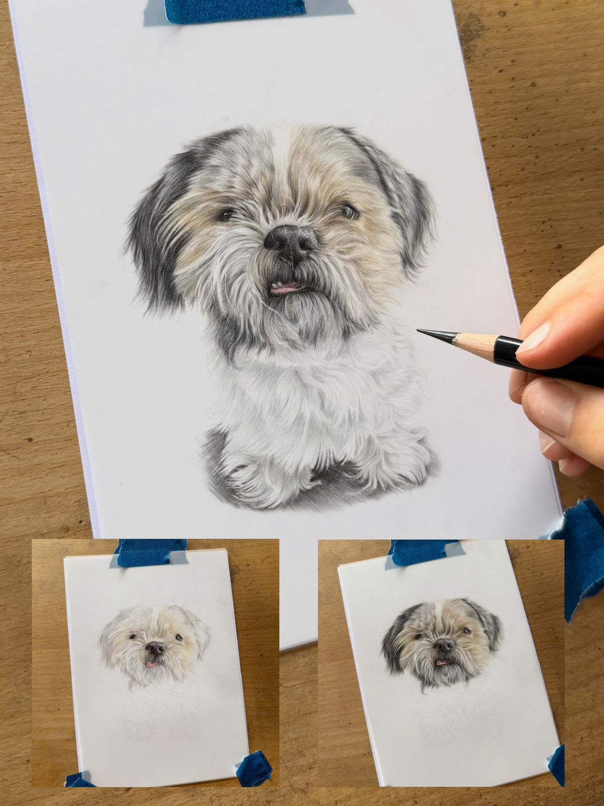 Custom Coloured Pet Portrait | Hand-Drawn Pencil Drawing - 🤎Orders will reopen in November 2026🤎Sign up to the waitlist to get notified when orders reopen!